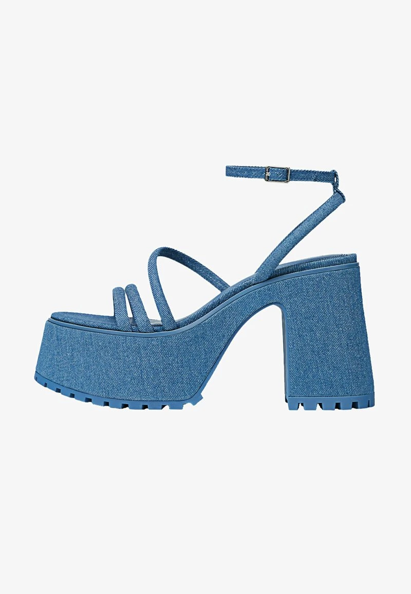 Stradivarius Plateausandalette - Blue 2 Stradivarius Plateausandalette - Blue – Bild 2