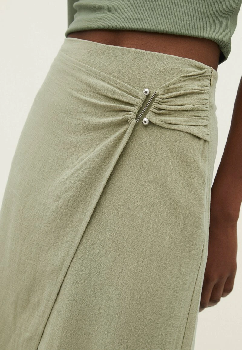 Stradivarius RUSTIC MIDI - Wickelrock - Light Green 4 Stradivarius RUSTIC MIDI - Wickelrock - Light Green – Bild 4