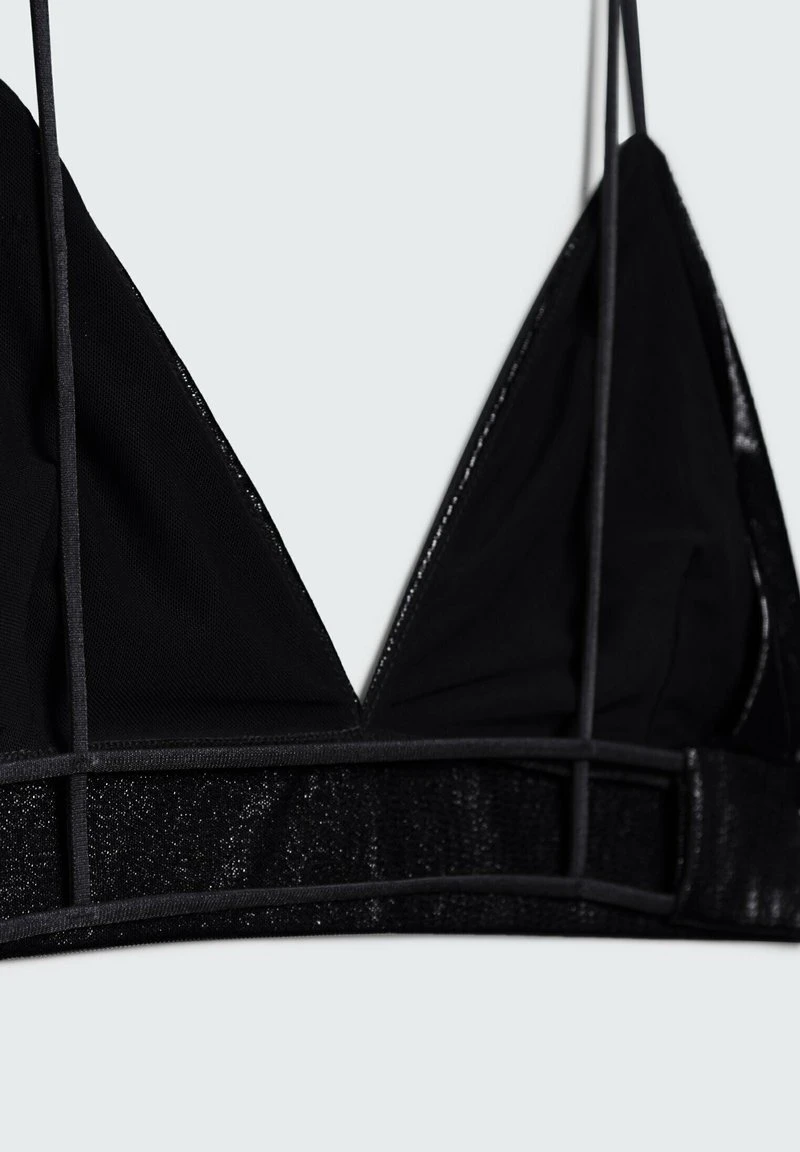Stradivarius MIT LAMÉFÄDEN - Triangel BH - Metallic Black 5 Stradivarius MIT LAMÉFÄDEN - Triangel BH - Metallic Black – Bild 5