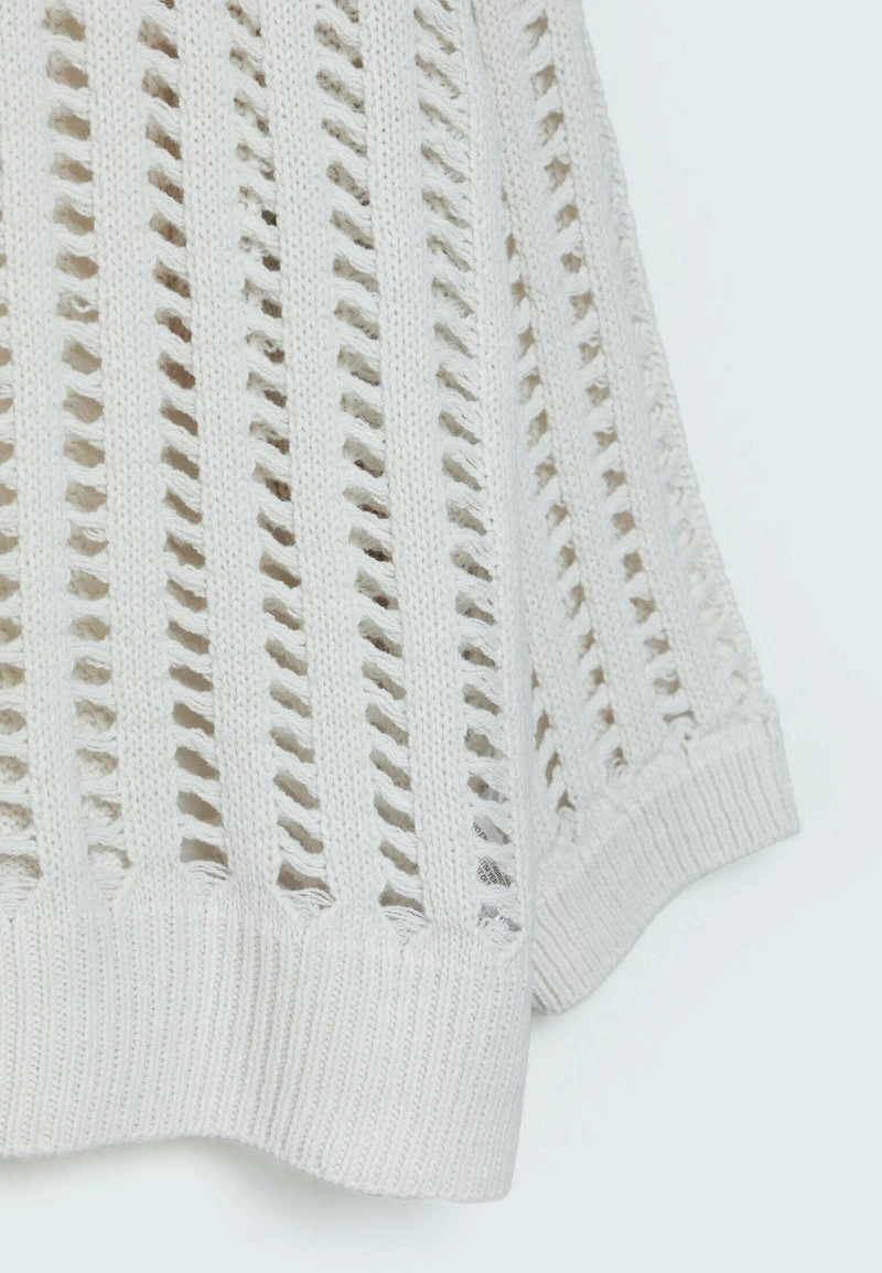 Stradivarius MIT LOCHMUSTER - Strickpullover - Off White 6 Stradivarius MIT LOCHMUSTER - Strickpullover - Off White – Bild 6