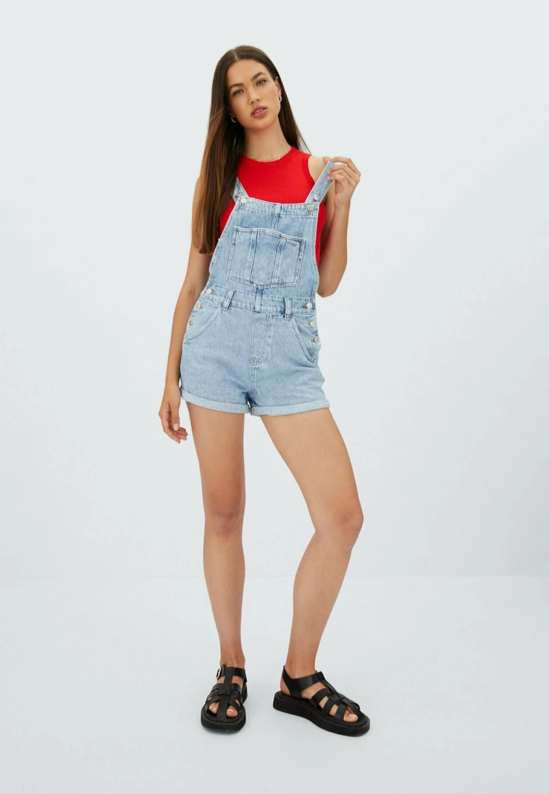 Stradivarius Latzhose - Light-blue Denim 2 Stradivarius Latzhose - Light-blue Denim – Bild 2