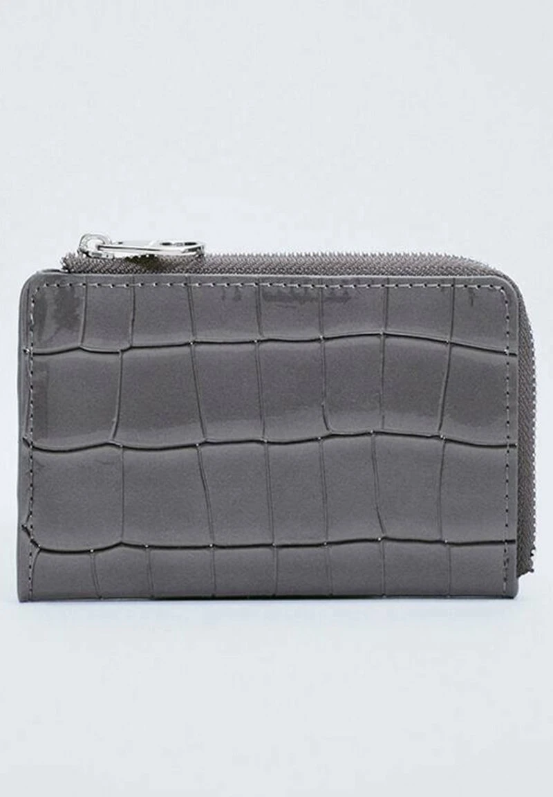 Stradivarius KARTENTASCHE MIT KROKOPRÄGUNG - Geldbörse - Dark Grey 2 Stradivarius KARTENTASCHE MIT KROKOPRÄGUNG - Geldbörse - Dark Grey – Bild 2