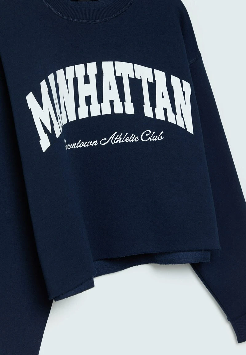 Stradivarius CROPPED MIT PRINT 06601661 - Sweatshirt - Dark Blue 6 Stradivarius CROPPED MIT PRINT 06601661 - Sweatshirt - Dark Blue – Bild 6