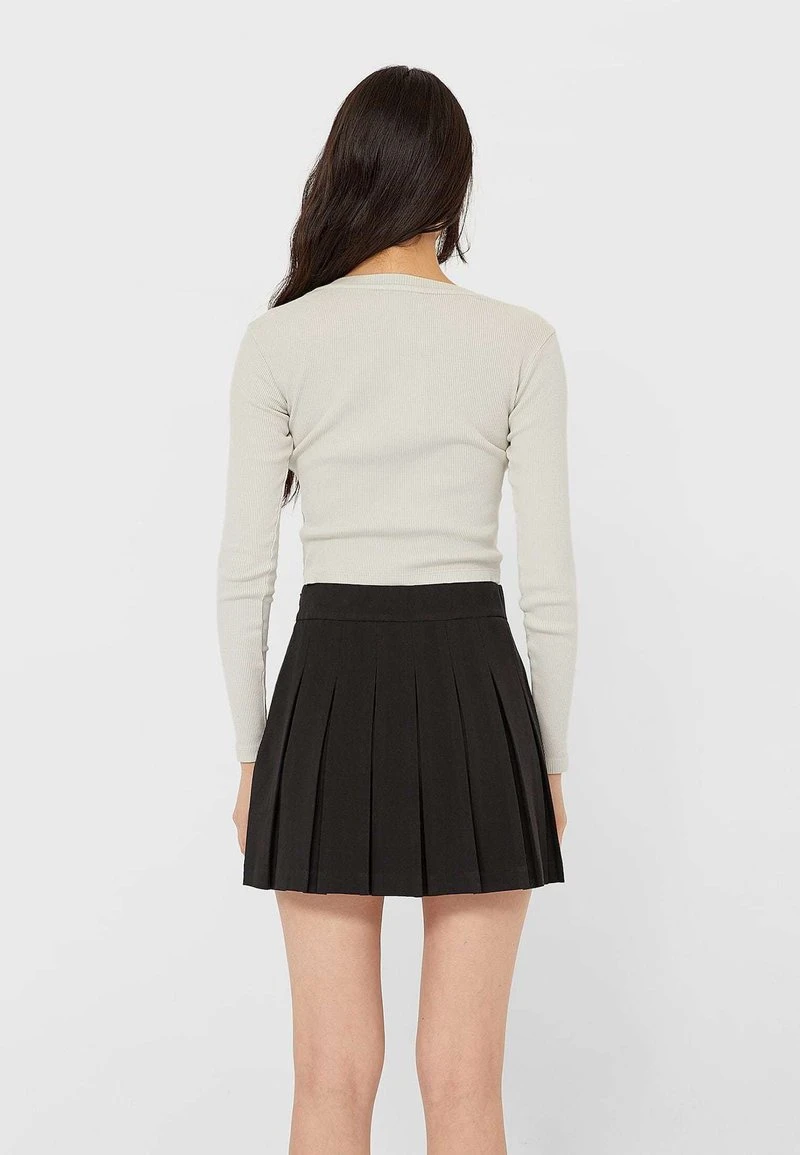 Stradivarius Faltenrock - Black 3 Stradivarius Faltenrock - Black – Bild 3