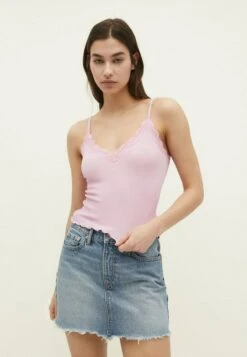 Stradivarius TRIMMED STRAPPY - Top - Light Pink