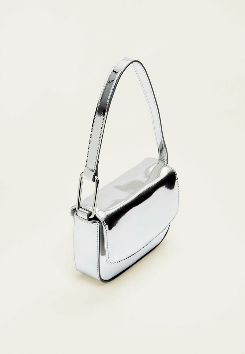 Stradivarius MINI MIRRORED - Handtasche - Metallic Grey 4 Stradivarius MINI MIRRORED - Handtasche - Metallic Grey – Bild 4