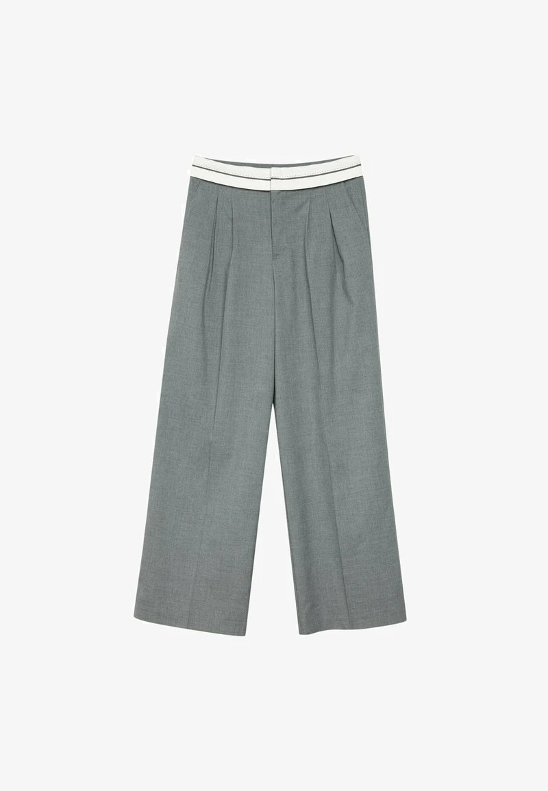 Stradivarius MIT UMGESCHLAGENEM BUND - Stoffhose - Grey 5 Stradivarius MIT UMGESCHLAGENEM BUND - Stoffhose - Grey – Bild 5