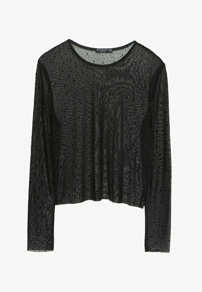Stradivarius RHINESTONE ENCRUSTED - Bluse - Black 5 Stradivarius RHINESTONE ENCRUSTED - Bluse - Black – Bild 5