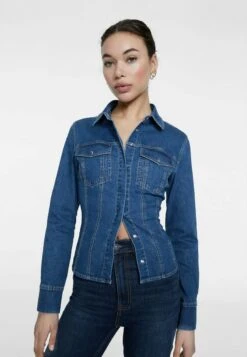 Stradivarius Hemdbluse - Dark Blue Denim