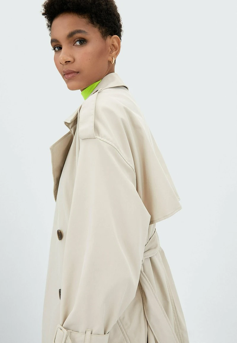 Stradivarius OVERSIZE - Trenchcoat - Stone 4 Stradivarius OVERSIZE - Trenchcoat - Stone – Bild 4