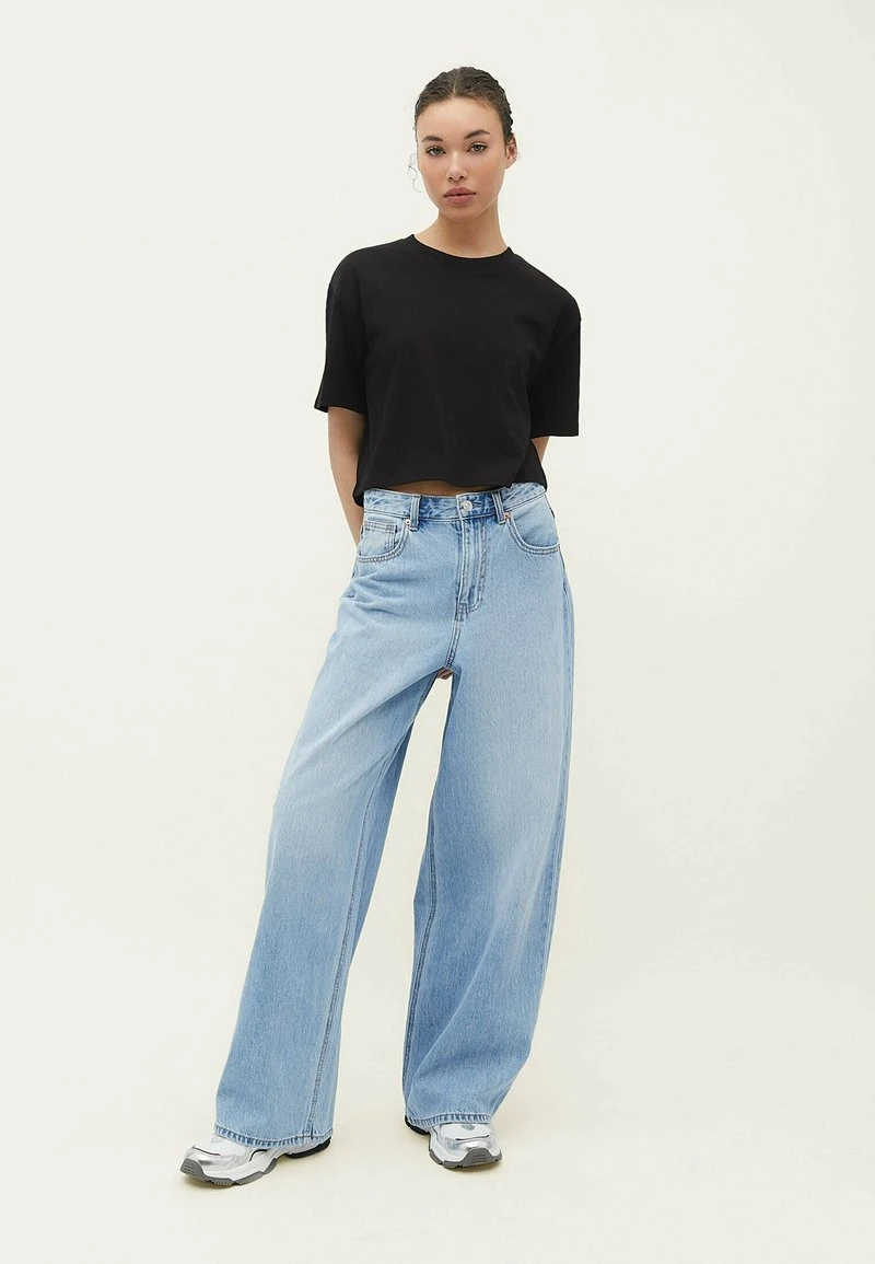 Stradivarius CROPPED - T-Shirt Basic - Black 2 Stradivarius CROPPED - T-Shirt Basic - Black – Bild 2