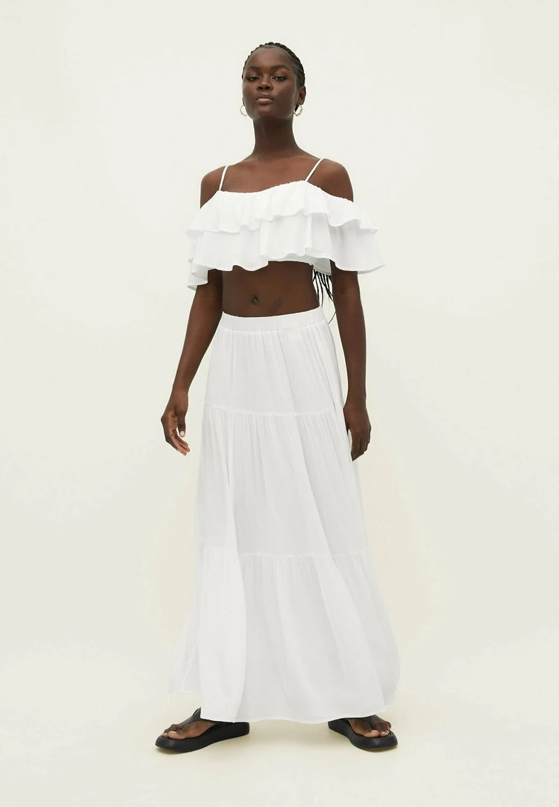 Stradivarius PEASANT - Maxirock - White 2 Stradivarius PEASANT - Maxirock - White – Bild 2