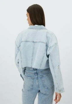 Stradivarius KURZE - Jeansjacke - Neon Blue -Stradivarius Deutschland Verkaufs-Shop 4ab15beae42c4f3c803735ef4e559592