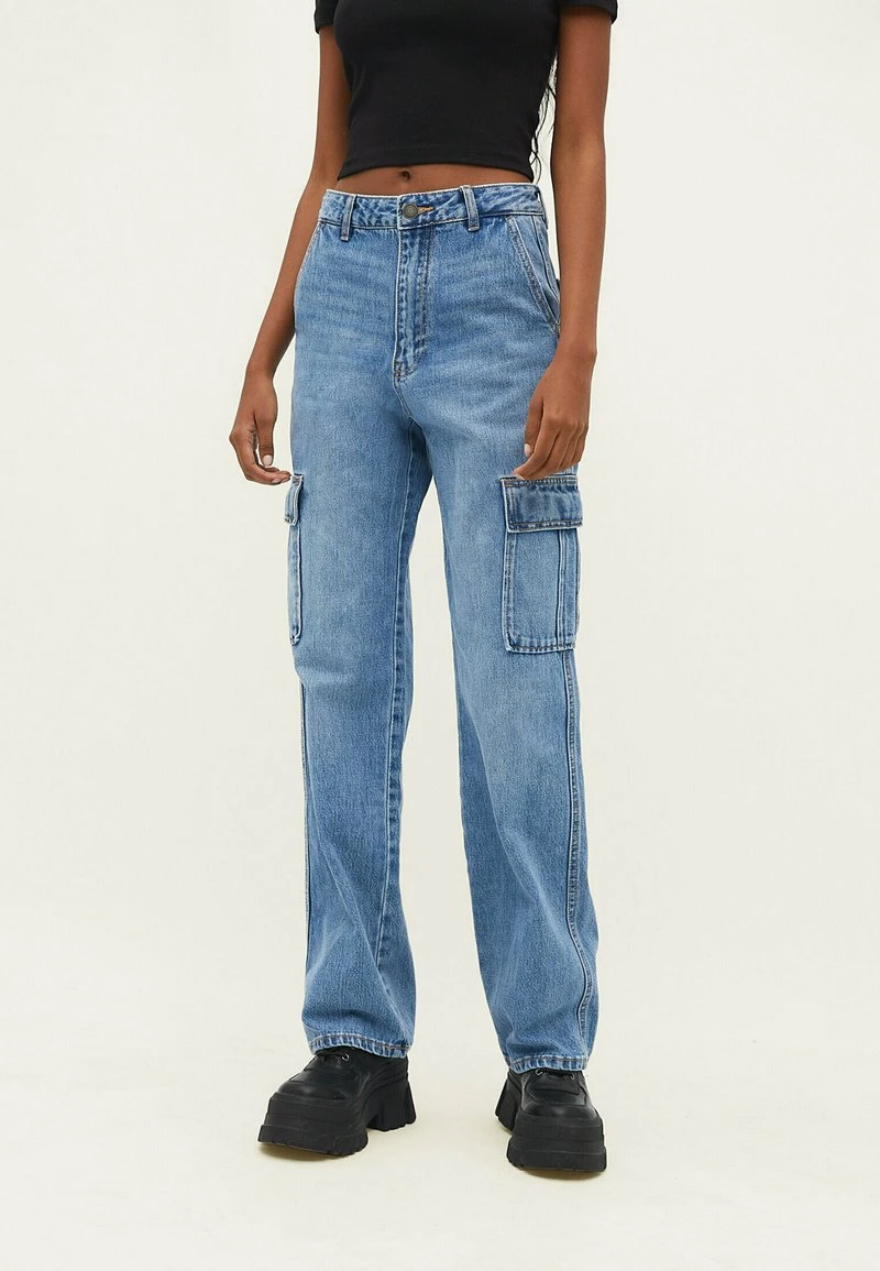 Stradivarius Jeans Straight Leg - Blue Denim 1 Stradivarius Jeans Straight Leg - Blue Denim