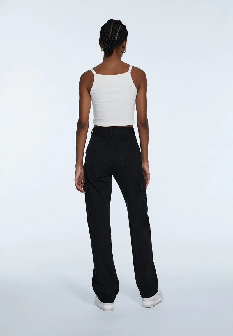 Stradivarius Cargohose - Black 3 Stradivarius Cargohose - Black – Bild 3