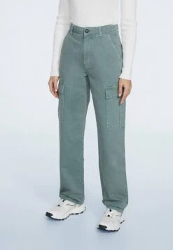 Stradivarius STRAIGHT-FIT - Cargohose - Khaki