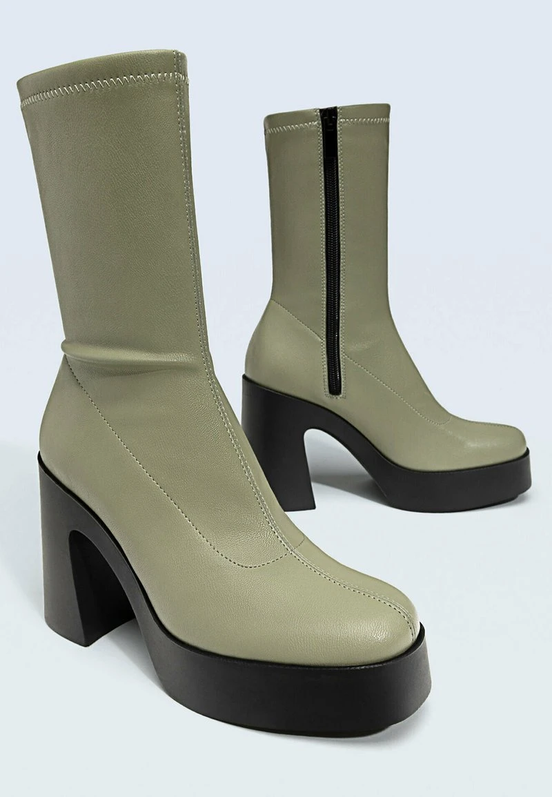 Stradivarius PLATEAU - High Heel Stiefelette - Grey 4 Stradivarius PLATEAU - High Heel Stiefelette - Grey – Bild 4