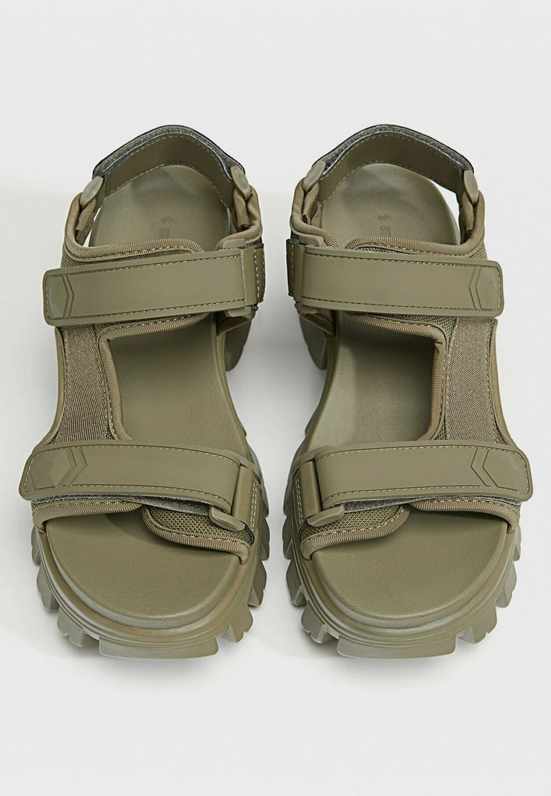 Stradivarius FLAT SPORTY - Plateausandalette - Green 4 Stradivarius FLAT SPORTY - Plateausandalette - Green – Bild 4