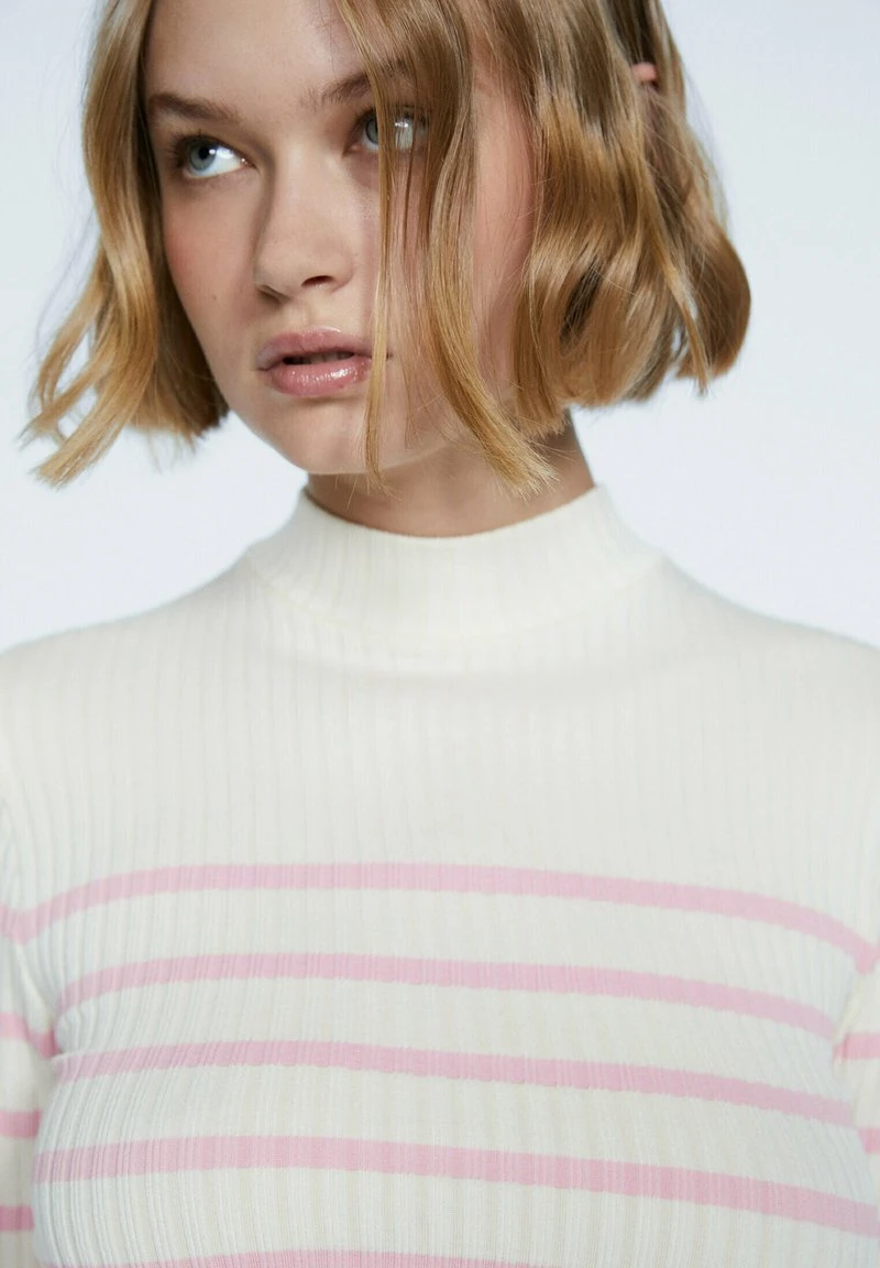 Stradivarius MIT STEHKRAGEN - Strickpullover - Light Pink 4 Stradivarius MIT STEHKRAGEN - Strickpullover - Light Pink – Bild 4