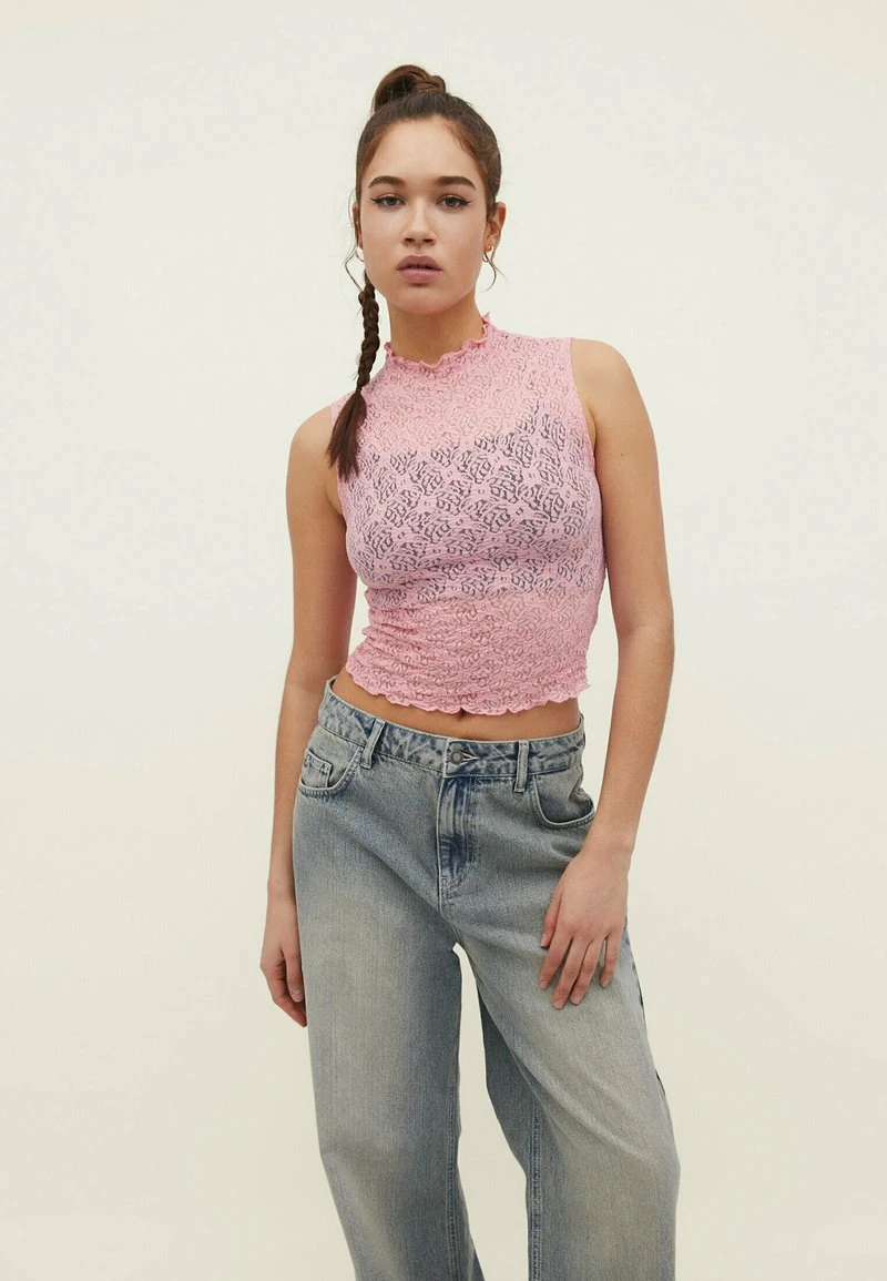 Stradivarius WITH BLONDE - Top - Light Pink 1 Stradivarius WITH BLONDE - Top - Light Pink