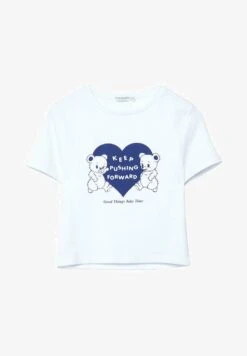 Stradivarius T-Shirt Print - Blue -Stradivarius Deutschland Verkaufs-Shop 534e08ed44274085ab6fc89d5157dbec