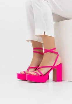 Stradivarius High Heel Sandalette - Neon Pink