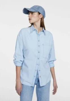 Stradivarius BASIC - Hemdbluse - Light Blue Denim