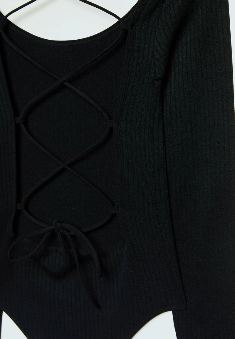 Stradivarius STRAPPY WITH OPEN BACK - Langarmshirt - Black 6 Stradivarius STRAPPY WITH OPEN BACK - Langarmshirt - Black – Bild 6