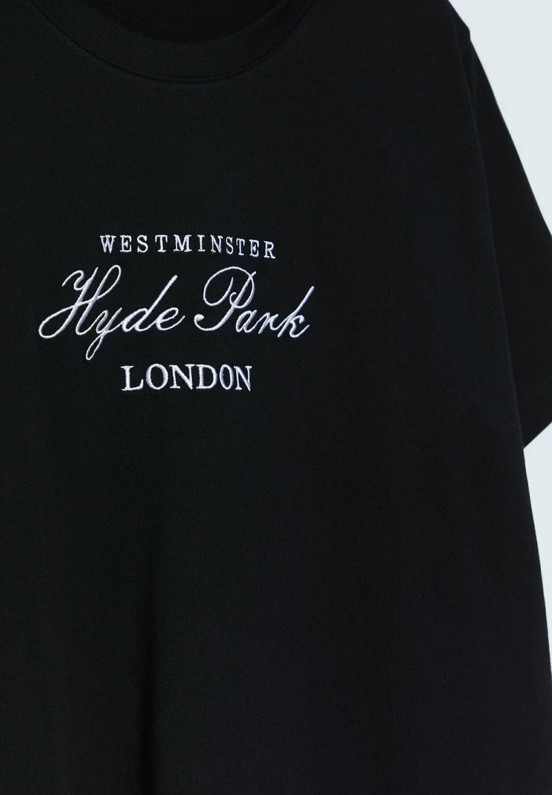 Stradivarius EMBROIDERED - T-Shirt Print - Black 6 Stradivarius EMBROIDERED - T-Shirt Print - Black – Bild 6