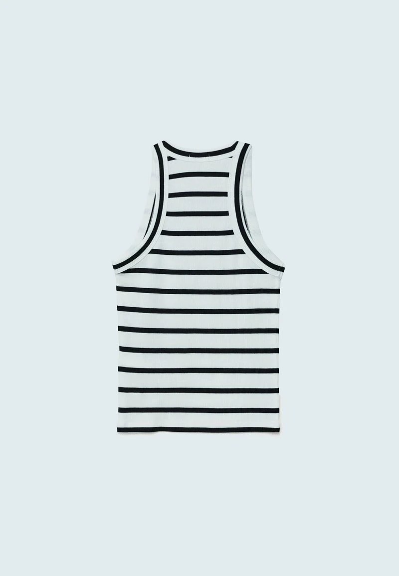 Stradivarius BASIC STRIPED RACERBACK - Top - White 6 Stradivarius BASIC STRIPED RACERBACK - Top - White – Bild 6