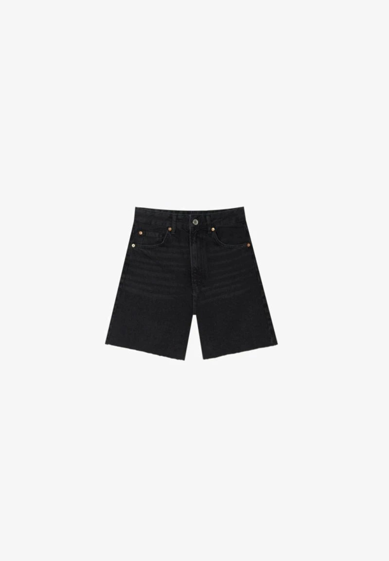 Stradivarius LONGLINE - Jeans Shorts - Black Denim 6 Stradivarius LONGLINE - Jeans Shorts - Black Denim – Bild 6