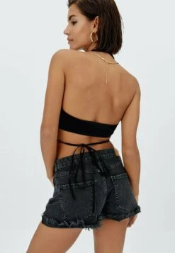 Stradivarius MIT TIEFEM BUND - Jeans Shorts - Black Denim 8 Stradivarius MIT TIEFEM BUND - Jeans Shorts - Black Denim -Stradivarius Deutschland Verkaufs-Shop 5aee115db0864faab2fde98233f01aca