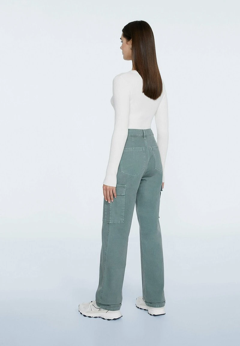 Stradivarius STRAIGHT-FIT - Cargohose - Khaki 3 Stradivarius STRAIGHT-FIT - Cargohose - Khaki – Bild 3