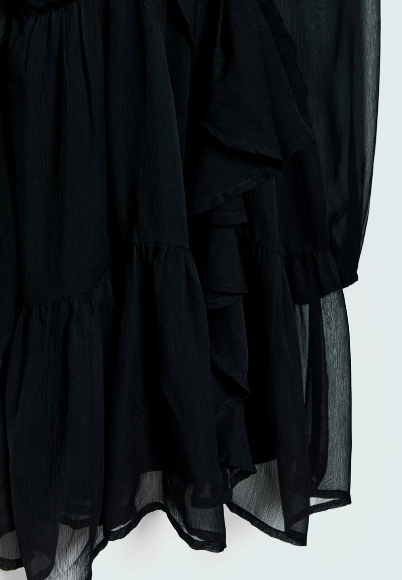 Stradivarius SHORT CHIFFON - Freizeitkleid - Black 6 Stradivarius SHORT CHIFFON - Freizeitkleid - Black – Bild 6