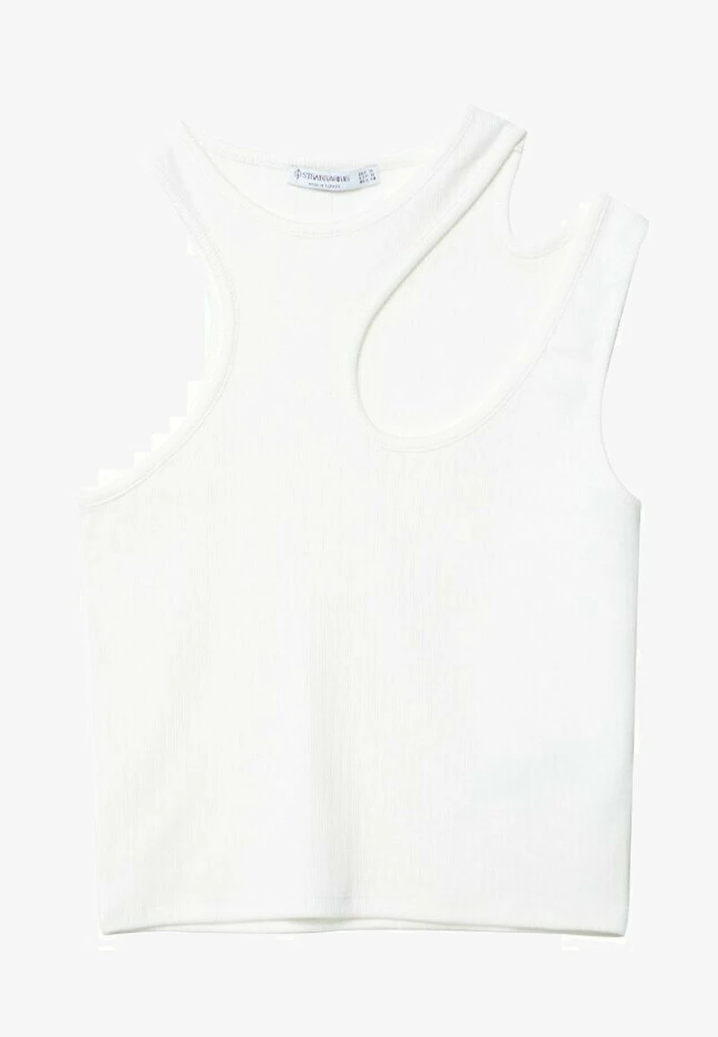 Stradivarius RACERBACK CUT-OUT - Top - White 5 Stradivarius RACERBACK CUT-OUT - Top - White – Bild 5