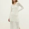 Stradivarius LONG OPEN - Strickkleid - Off White