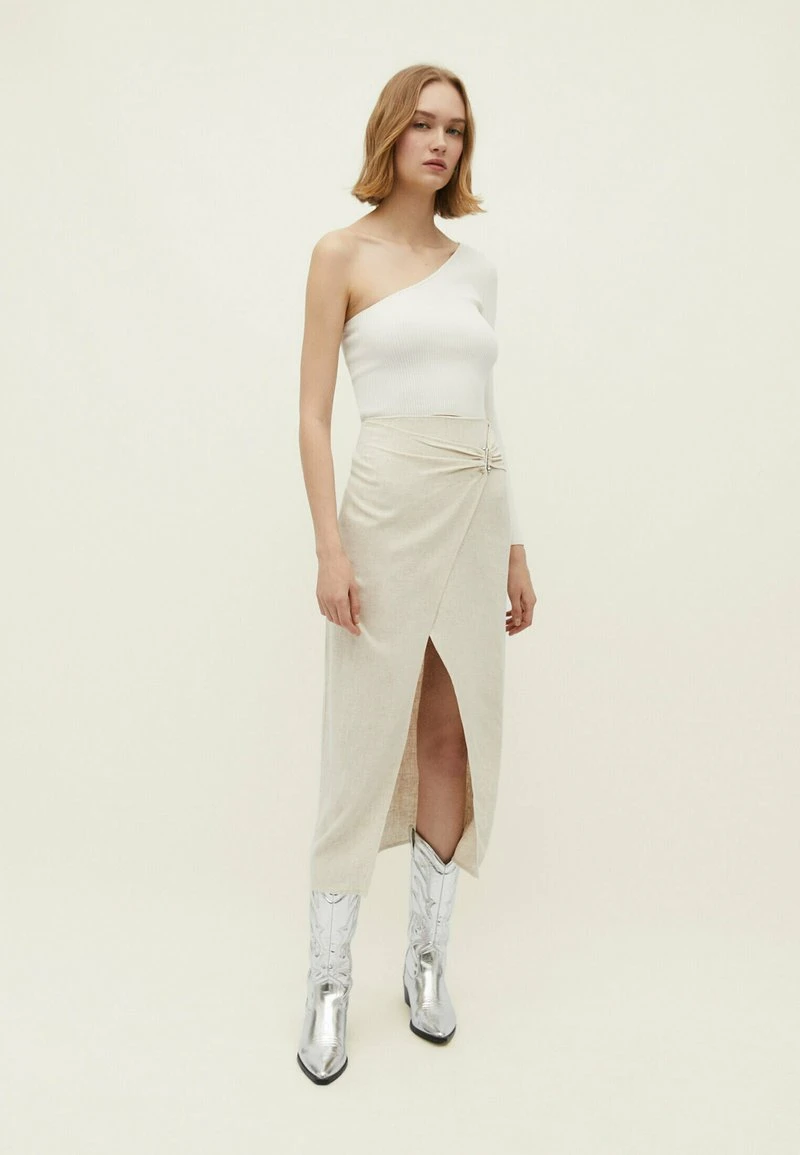 Stradivarius RUSTIC MIDI - Wickelrock - Stone 2 Stradivarius RUSTIC MIDI - Wickelrock - Stone – Bild 2