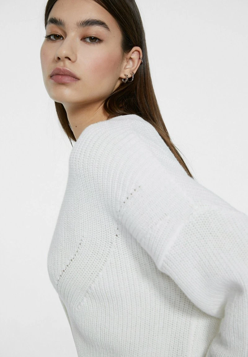 Stradivarius FADED-EFFECT - Strickjacke - Off White 4 Stradivarius FADED-EFFECT - Strickjacke - Off White – Bild 4