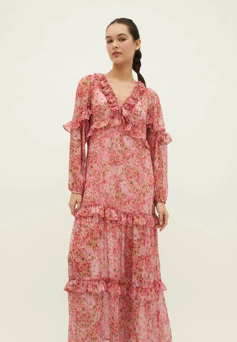 Stradivarius WITH RUFFLES - Maxikleid - Light Pink 3 Stradivarius WITH RUFFLES - Maxikleid - Light Pink – Bild 3
