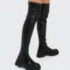 Stradivarius MIT PROFILSOHLE - Overknees - Black