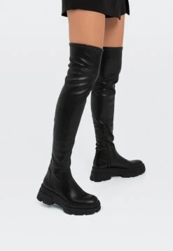 Stradivarius MIT PROFILSOHLE - Overknees - Black