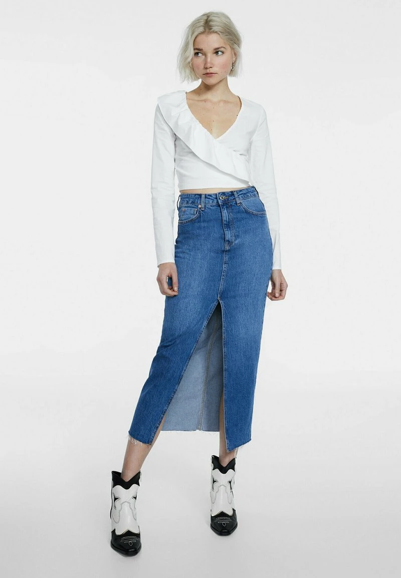 Stradivarius ASYMMETRIC RUFFLED - Bluse - White 2 Stradivarius ASYMMETRIC RUFFLED - Bluse - White – Bild 2