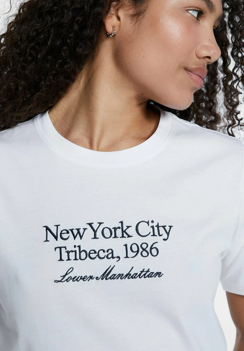 Stradivarius EMBROIDERED - T-Shirt Print - White 5 Stradivarius EMBROIDERED - T-Shirt Print - White – Bild 5