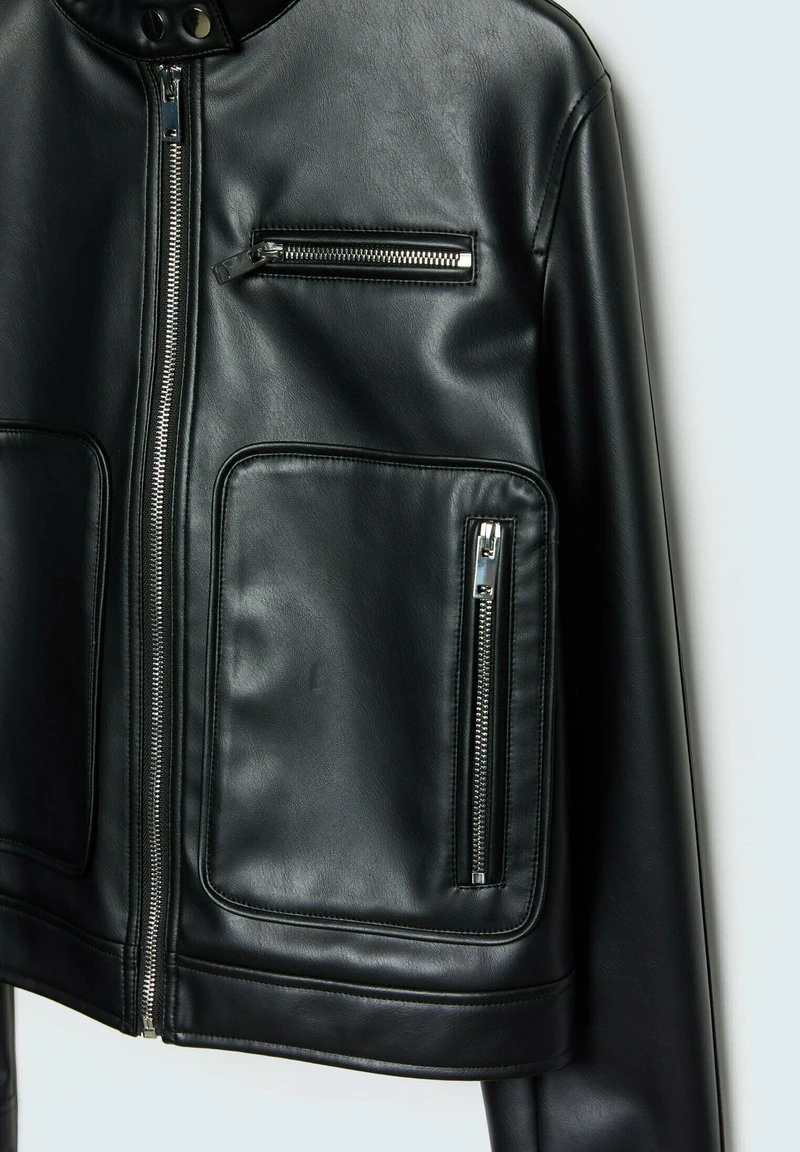 Stradivarius Kunstlederjacke - Black 6 Stradivarius Kunstlederjacke - Black – Bild 6