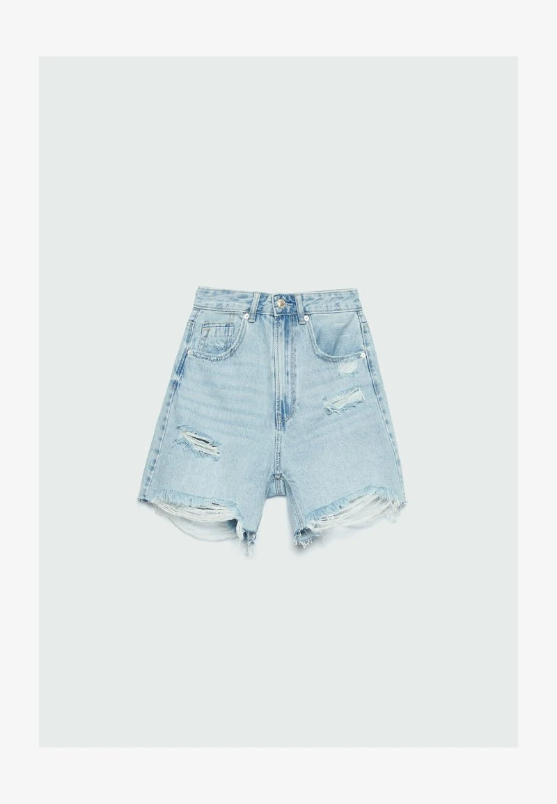 Stradivarius LONGLINE - Jeans Shorts - Light Blue 5 Stradivarius LONGLINE - Jeans Shorts - Light Blue – Bild 5