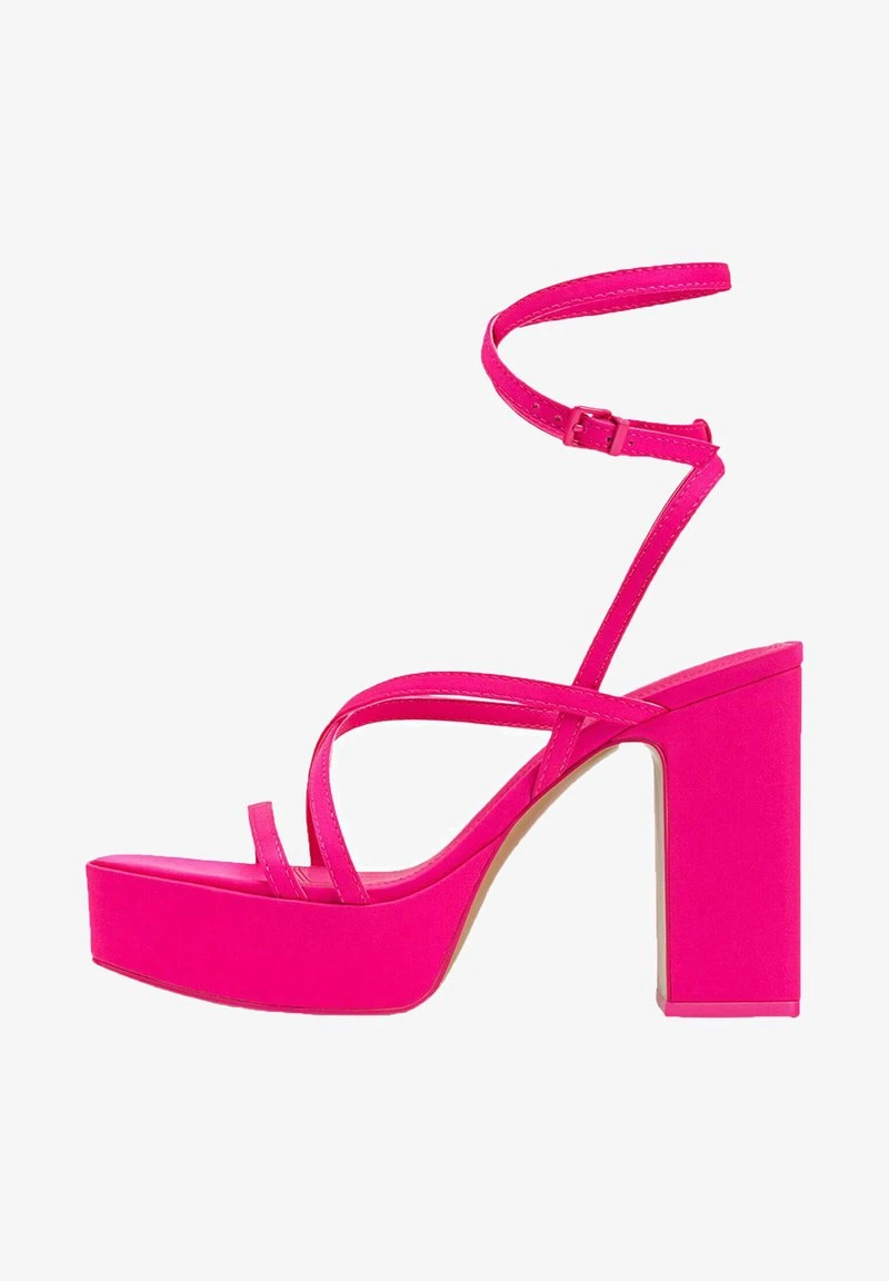 Stradivarius High Heel Sandalette - Neon Pink 2 Stradivarius High Heel Sandalette - Neon Pink – Bild 2