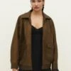 Stradivarius FADED EFFECT WITH POCKETS - Kunstlederjacke - Camel