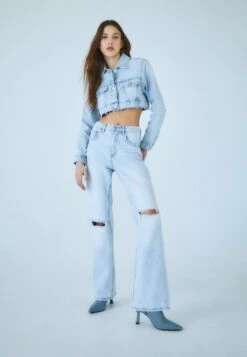 Stradivarius Flared Jeans - Mottled Royal Blue -Stradivarius Deutschland Verkaufs-Shop 6acdf22784e645acb4ebed16bc8d0e57