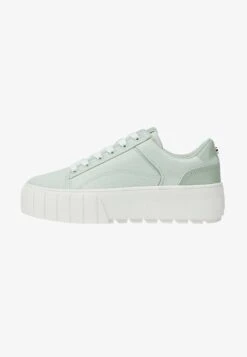 Stradivarius FLATFORM WITH MULTI-PIECES - Sneaker Low - Green