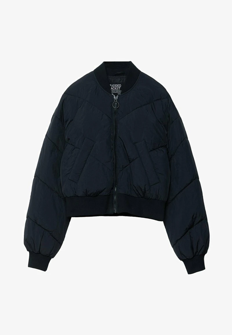 Stradivarius MIT STEPPMUSTER - Bomberjacke - Metallic Black 5 Stradivarius MIT STEPPMUSTER - Bomberjacke - Metallic Black – Bild 5